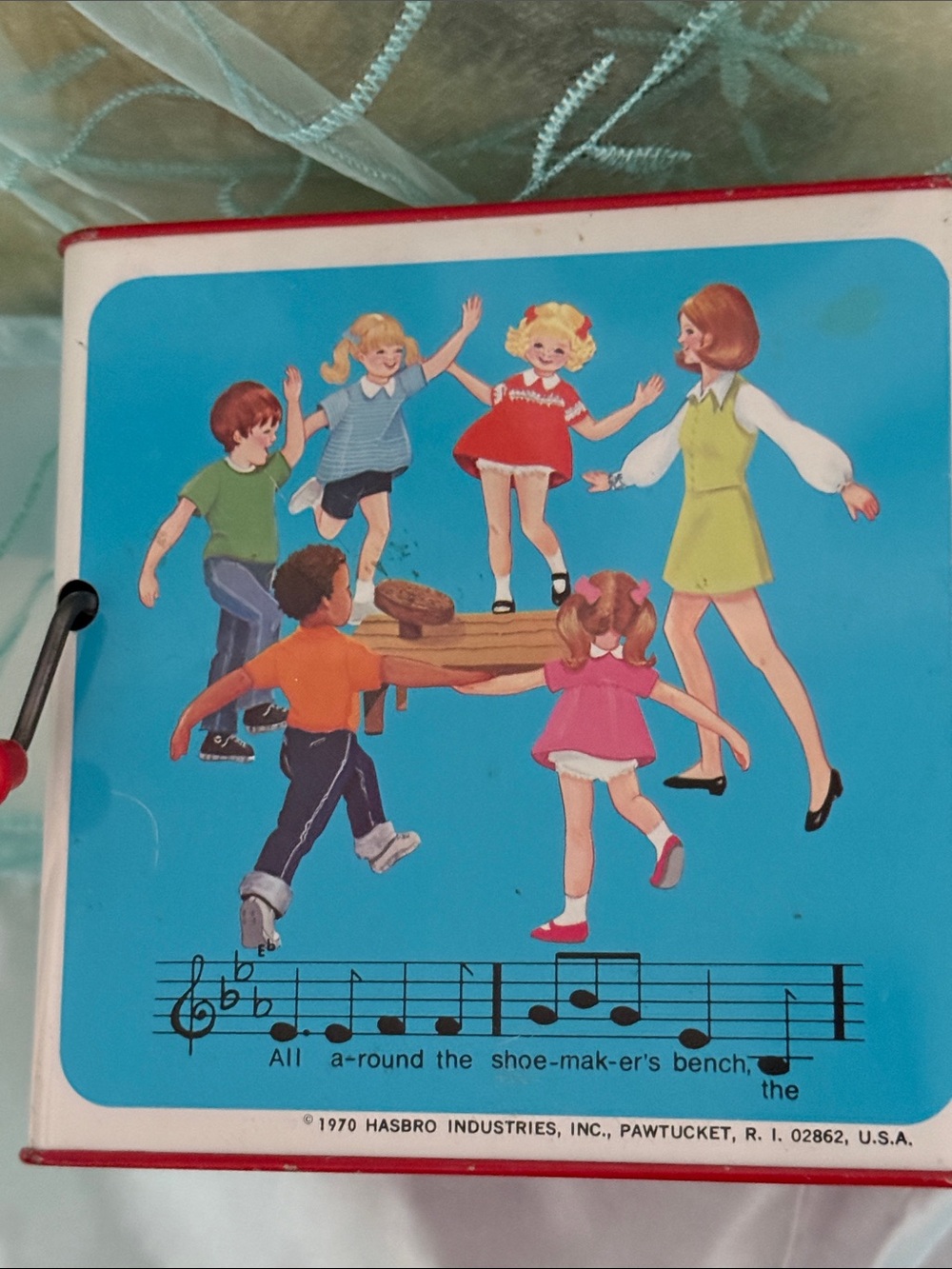 Vintage-Romper Room Jack in the box. Style Musical Toy Box — Red & Green - Picture 4 of 6